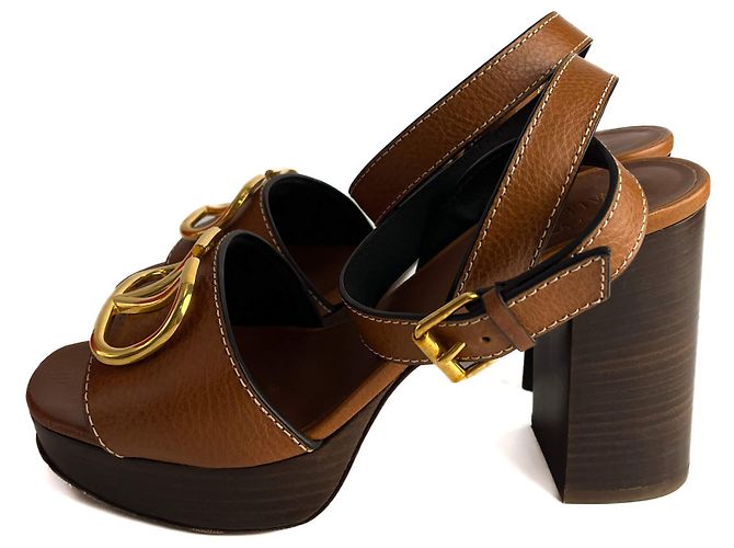 Valentino Garavani Sandali in pelle VLOGO 39 Marrone - vista 3
