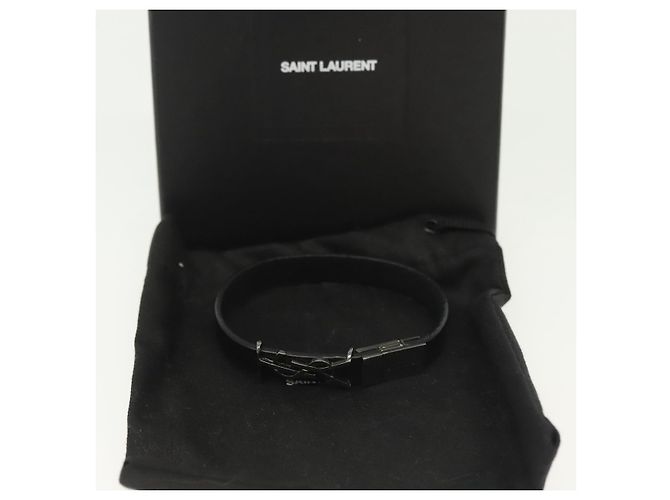 Pulsera Cassandra de metal negro SAINT LAURENT Auth yk19459 - vista 12