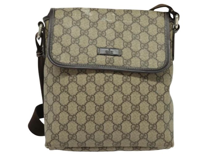 Bolso de Hombro GG Supreme PVC Beige Plata de GUCCI 223666 Auth ep10673 - vista 2