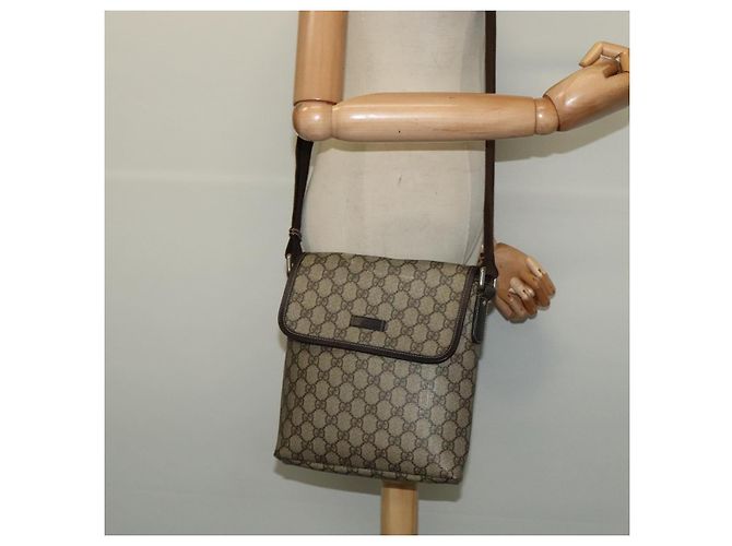 Bolso de Hombro GG Supreme PVC Beige Plata de GUCCI 223666 Auth ep10673 - vista 22