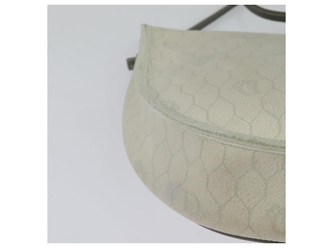 Christian Dior Borsa a spalla in tela a nido d'ape PVC bianco oro Auth BA5312 D'oro - vista 12