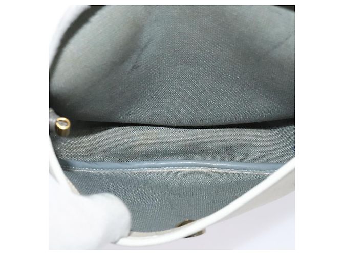 Christian Dior Borsa a spalla in tela a nido d'ape PVC bianco oro Auth BA5312 D'oro - vista 17