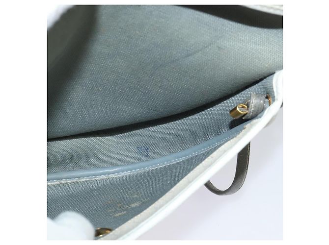 Christian Dior Borsa a spalla in tela a nido d'ape PVC bianco oro Auth BA5312 D'oro - vista 18