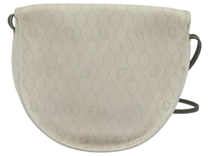 Christian Dior Borsa a spalla in tela a nido d'ape PVC bianco oro Auth BA5312 D'oro - vista 3