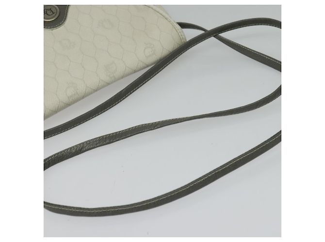 Christian Dior Borsa a spalla in tela a nido d'ape PVC bianco oro Auth BA5312 D'oro - vista 7