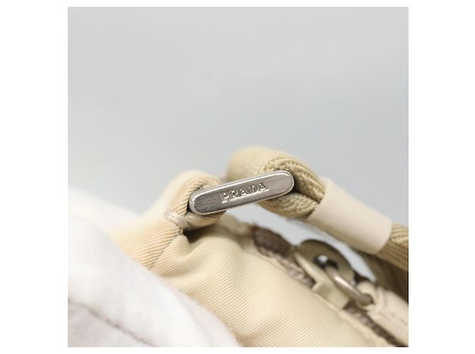Borsa a Spalla PRADA Nylon Beige Argento Autentica 140483 - vista 10