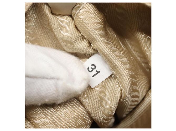 Borsa a Spalla PRADA Nylon Beige Argento Autentica 140483 - vista 12