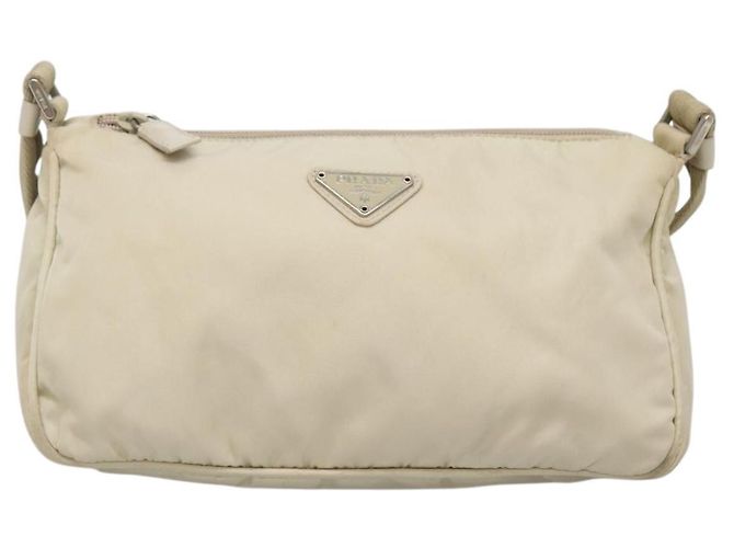 Borsa a Spalla PRADA Nylon Beige Argento Autentica 140483 - vista 13