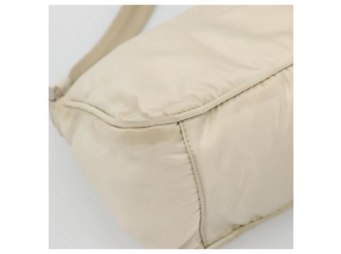 Borsa a Spalla PRADA Nylon Beige Argento Autentica 140483 - vista 14