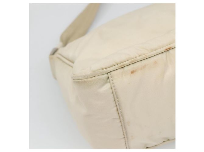 Borsa a Spalla PRADA Nylon Beige Argento Autentica 140483 - vista 16