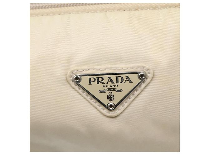 Borsa a Spalla PRADA Nylon Beige Argento Autentica 140483 - vista 18