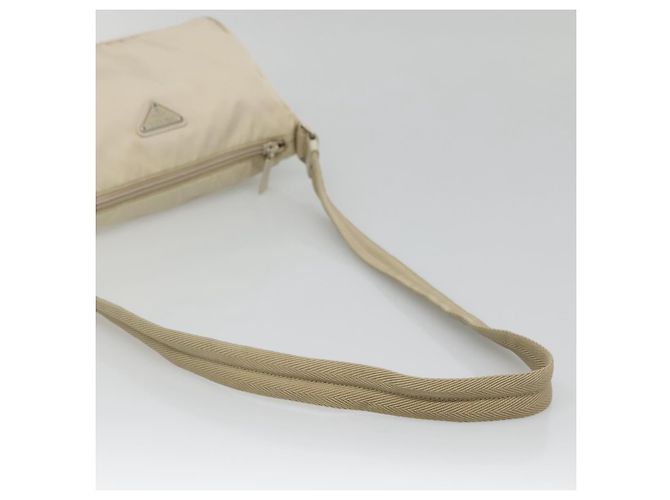 Borsa a Spalla PRADA Nylon Beige Argento Autentica 140483 - vista 7
