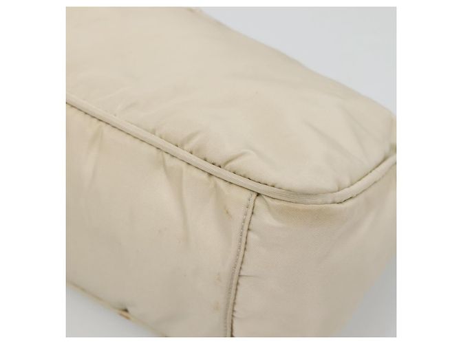 Borsa a Spalla PRADA Nylon Beige Argento Autentica 140483 - vista 9