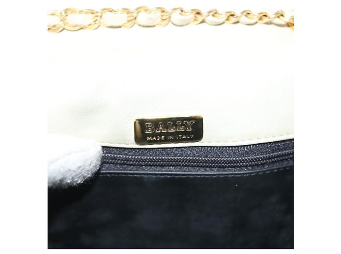 BALLY Borsa a Spalla con Catena Pelle Avorio Oro Auth 140275 D'oro Crudo - vista 19