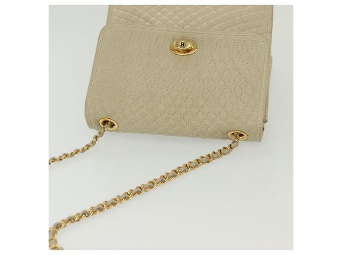 BALLY Borsa a Spalla con Catena Pelle Avorio Oro Auth 140275 D'oro Crudo - vista 6