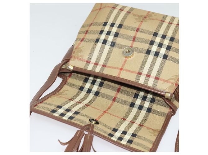 Autre Marque Borsa a Spalla Burberrys Nova Check PVC Beige Oro Auth ep10875 D'oro - vista 10