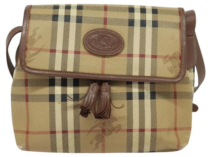Autre Marque Borsa a Spalla Burberrys Nova Check PVC Beige Oro Auth ep10875 D'oro - vista 13