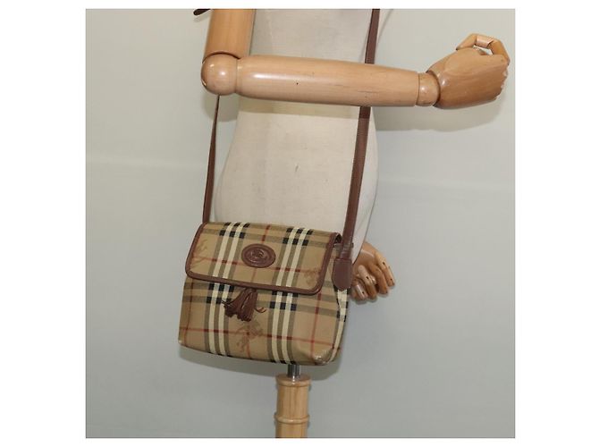 Autre Marque Borsa a Spalla Burberrys Nova Check PVC Beige Oro Auth ep10875 D'oro - vista 21