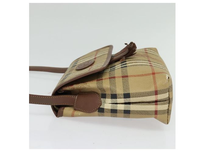 Autre Marque Borsa a Spalla Burberrys Nova Check PVC Beige Oro Auth ep10875 D'oro - vista 3