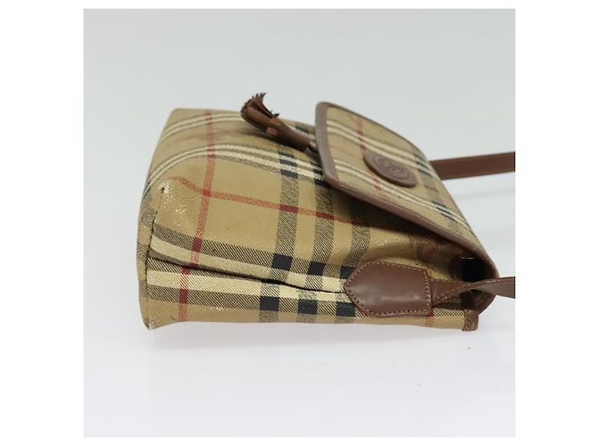 Autre Marque Borsa a Spalla Burberrys Nova Check PVC Beige Oro Auth ep10875 D'oro - vista 4
