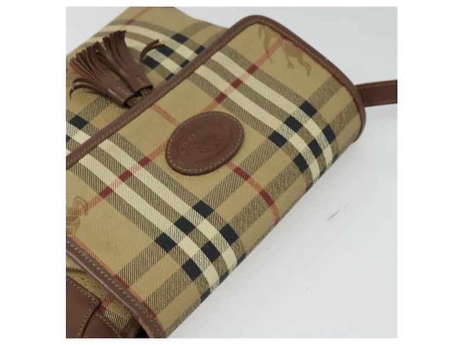 Autre Marque Borsa a Spalla Burberrys Nova Check PVC Beige Oro Auth ep10875 D'oro - vista 6
