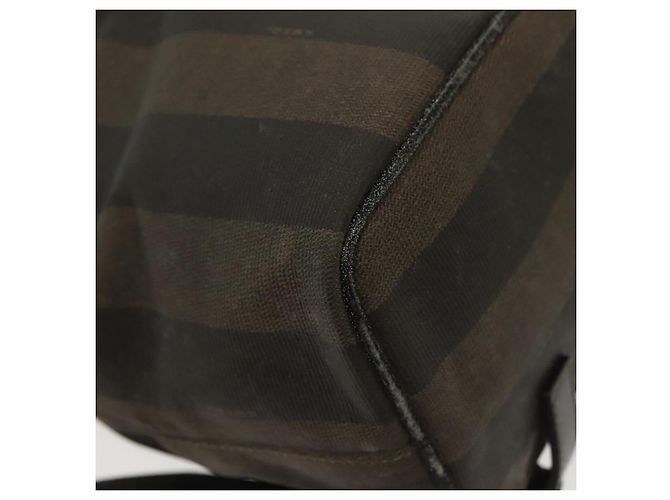 Pequin FENDI Pecan Canvas Rucksack PVC Braun Schwarz Gold Auth 139650 Golden - Ansicht 15