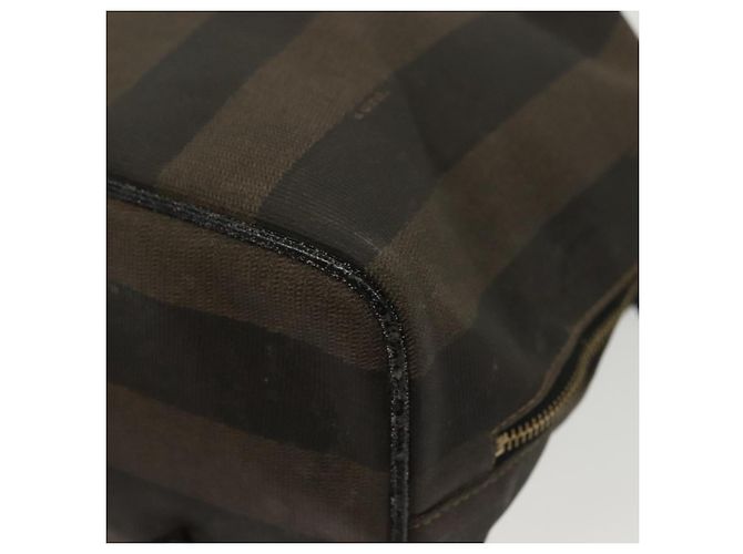 Pequin FENDI Pecan Canvas Rucksack PVC Braun Schwarz Gold Auth 139650 Golden - Ansicht 16