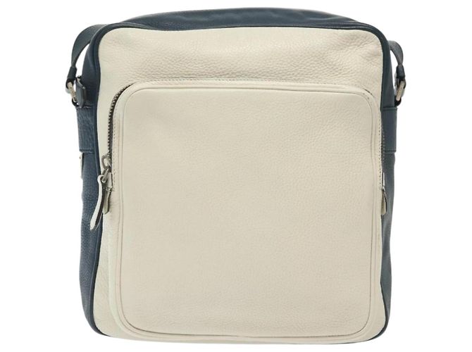 Borsa a Spalla PRADA in Pelle Bianca Blu Argento Autentica bs29256 Bianco - vista 13