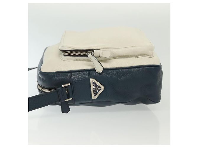 Borsa a Spalla PRADA in Pelle Bianca Blu Argento Autentica bs29256 Bianco - vista 4