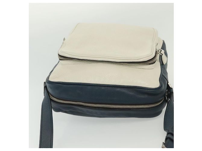Borsa a Spalla PRADA in Pelle Bianca Blu Argento Autentica bs29256 Bianco - vista 6