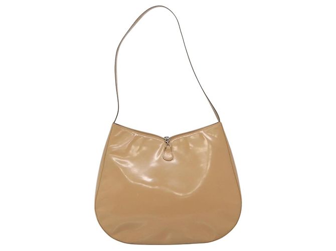 Borsa a Spalla Salvatore Ferragamo Smalto Beige Argento Auth bs29120 - vista 3