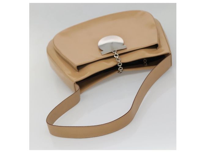 Borsa a Spalla Salvatore Ferragamo Smalto Beige Argento Auth bs29120 - vista 7