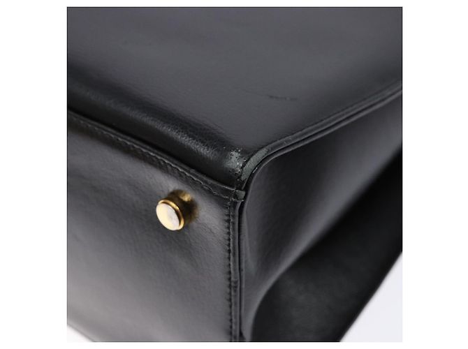 Borsa a Spalla Gancini in Pelle Nera e Oro Salvatore Ferragamo Auth 140104 Nero D'oro - vista 10