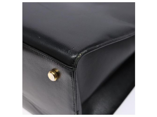 Borsa a Spalla Gancini in Pelle Nera e Oro Salvatore Ferragamo Auth 140104 Nero D'oro - vista 12