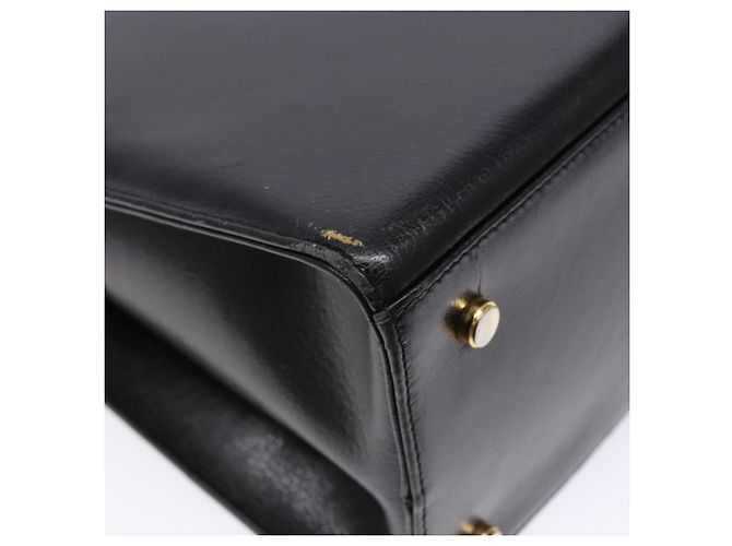 Borsa a Spalla Gancini in Pelle Nera e Oro Salvatore Ferragamo Auth 140104 Nero D'oro - vista 13