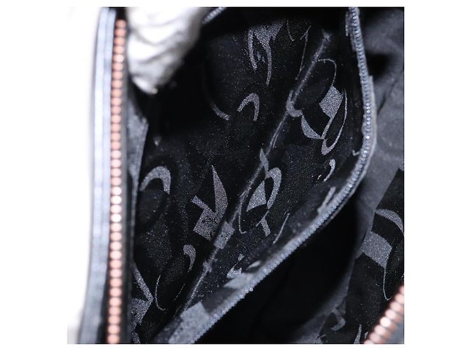 Borsa a Spalla Gancini in Pelle Nera e Oro Salvatore Ferragamo Auth 140104 Nero D'oro - vista 21