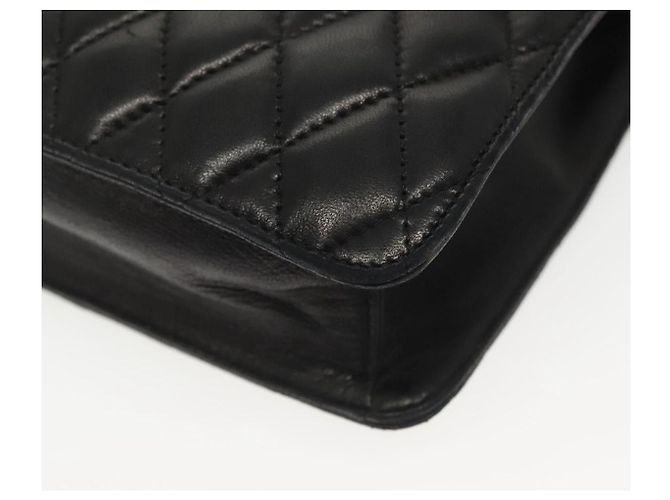 BALLY Bolsa de Ombro com Corrente Couro Preto Dourado Auth 142113 - vista 14