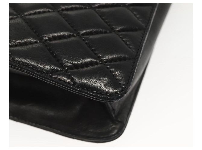BALLY Bolsa de Ombro com Corrente Couro Preto Dourado Auth 142113 - vista 15