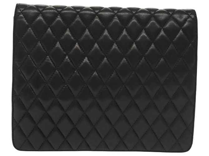 BALLY Bolsa de Ombro com Corrente Couro Preto Dourado Auth 142113 - vista 2