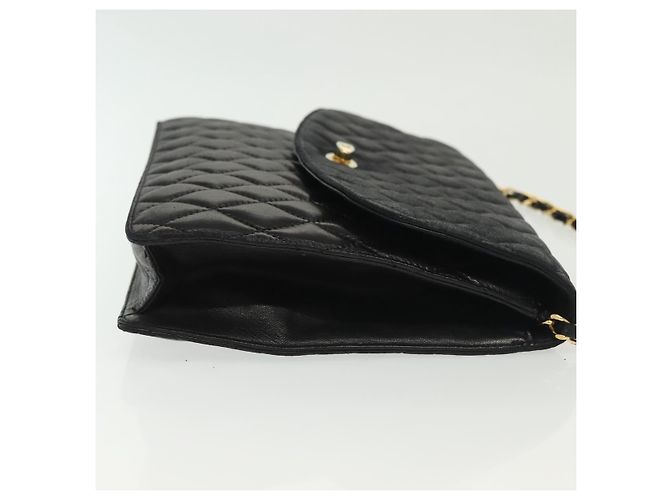 BALLY Bolsa de Ombro com Corrente Couro Preto Dourado Auth 142113 - vista 3