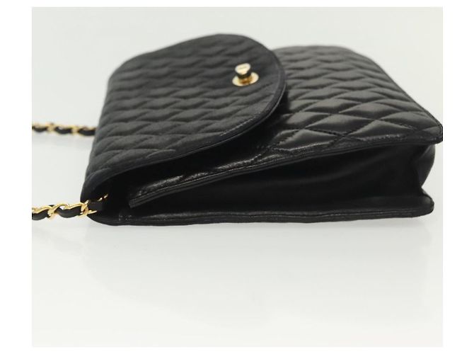 BALLY Bolsa de Ombro com Corrente Couro Preto Dourado Auth 142113 - vista 4