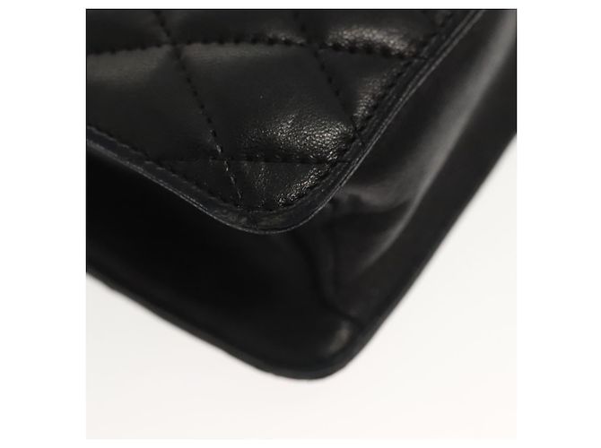BALLY Bolsa de Ombro com Corrente Couro Preto Dourado Auth 142113 - vista 9