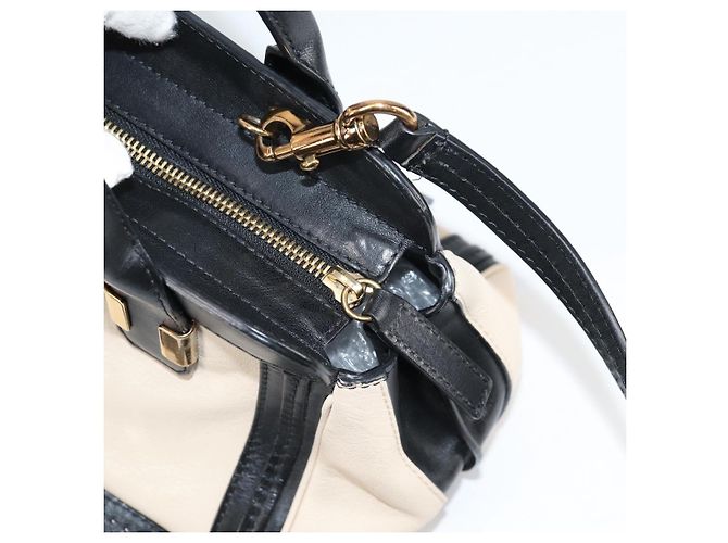 Chloé Chloe Little Alice Handtasche aus Leder 2 in 1 Weiß Gold Auth BA5358V - Ansicht 17