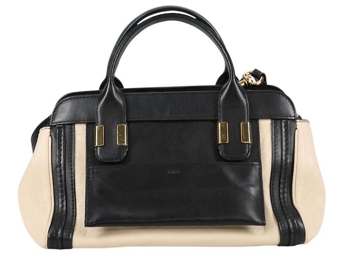 Chloé Chloe Little Alice Handtasche aus Leder 2 in 1 Weiß Gold Auth BA5358V - Ansicht 2