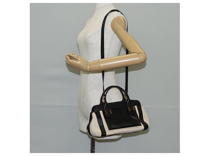 Chloé Chloe Little Alice Handtasche aus Leder 2 in 1 Weiß Gold Auth BA5358V - Ansicht 24