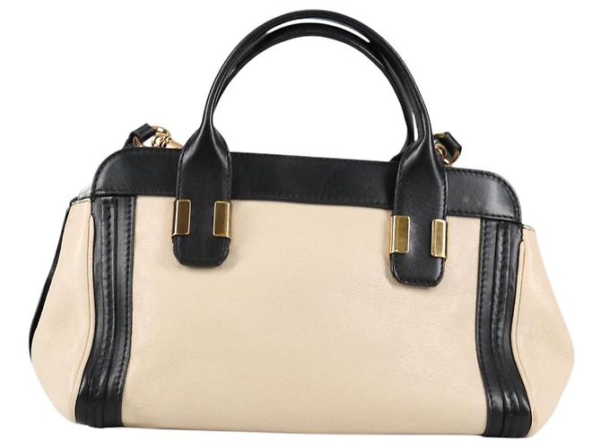 Chloé Chloe Little Alice Handtasche aus Leder 2 in 1 Weiß Gold Auth BA5358V - Ansicht 3