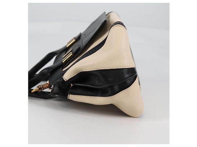 Chloé Chloe Little Alice Handtasche aus Leder 2 in 1 Weiß Gold Auth BA5358V - Ansicht 4