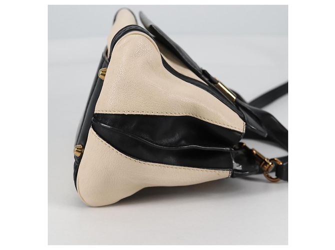 Chloé Chloe Little Alice Handtasche aus Leder 2 in 1 Weiß Gold Auth BA5358V - Ansicht 5