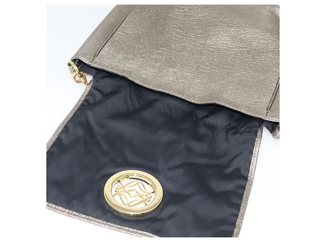 LOEWE Borsa a Spalla Anagram Pelle Dorata Auth yk19406 D'oro - vista 10