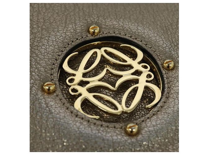 LOEWE Borsa a Spalla Anagram Pelle Dorata Auth yk19406 D'oro - vista 17